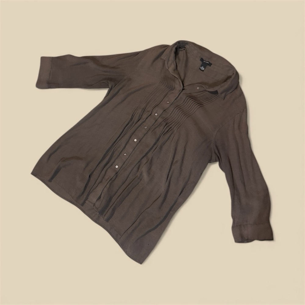 Brown Button-Up Blouse